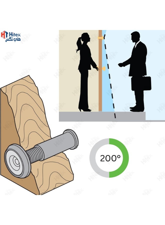Hitex Door Viewer Peephole – 200° Wide Angle Door Eye | Home Security Door Viewer for Main Door| Anti-Theft Door Peephole for Apartments & Houses (GOLD) - Image 5